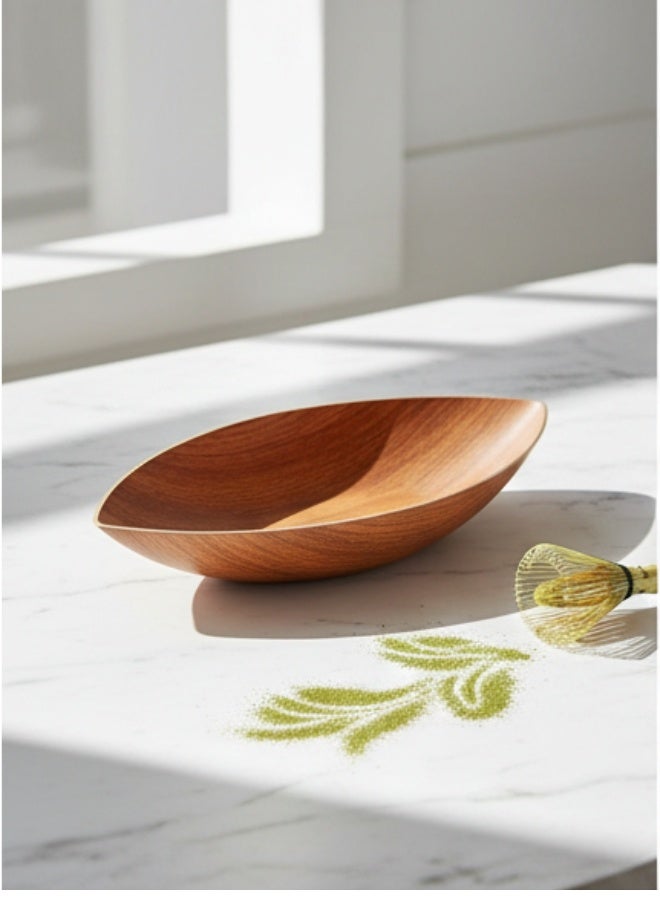 Evelin Gondol Serving Bowl 41*22 cm Wooden-Look Elegant Design – BPA-Free Food-Grade High-Quality Polystyrene – Durable Break & Scratch Resistant – Ideal for Pasta, Salads, Fruits & Snacks – Perfect for Home, Parties, Picnics, BBQ & Everyday Use - Image 4